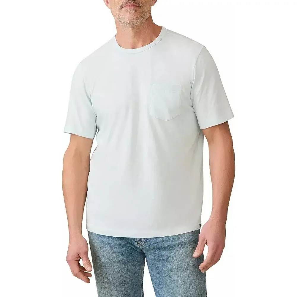 Faherty Sunwashed Pocket Tee Sky Blue Soft Slub Jersey T-Shirt Small NEW Tee - Picture 1 of 7